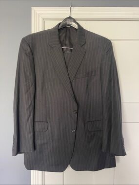 Jos. A. Bank Men's Black Pinstripe Two-Button Suit Jacket
